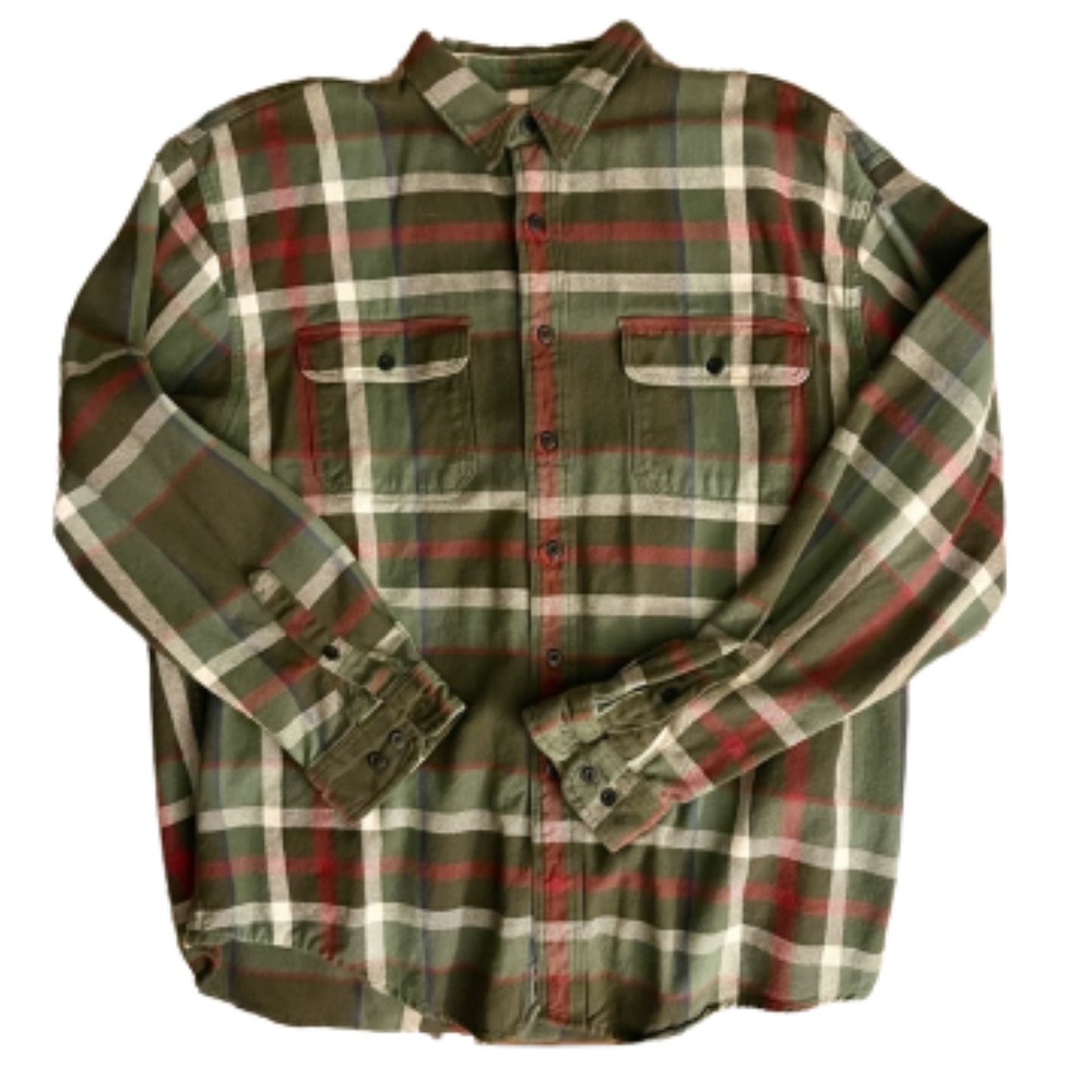Vintage plaid oversized work shirt Eddie Bauer Green cotton XL